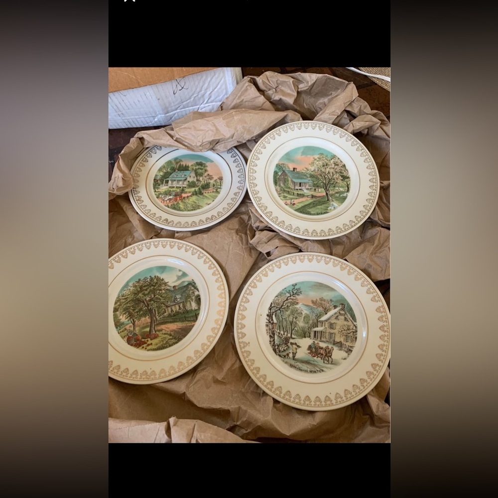 Currier and Ives season plates - 4 left